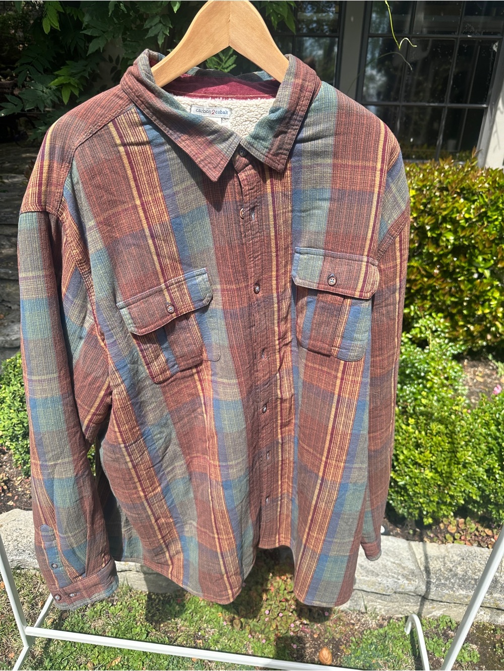 Quilt-Lined Plaid Shirt Jacket — Multicolor (Rust, Blue, Green)